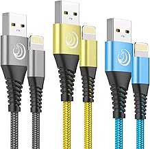 iPhone Charger, Aioneus iPhone Charger Cable 2m 3Pack MFi Certified USB Lightning Cable Braided Fast iPhone Lead for Charging for iPhone 13 12 Pro Max Mini 11 Pro XS XR X 10 8 7 Plus 6s 6 5s SE iPad