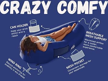 WEKAPO Inflatable Couch with Pump - Easiest Setup, Crazy Comfy & Ultralight