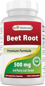Best Naturals Beet Root Powder 500 mg 180 Capsules
