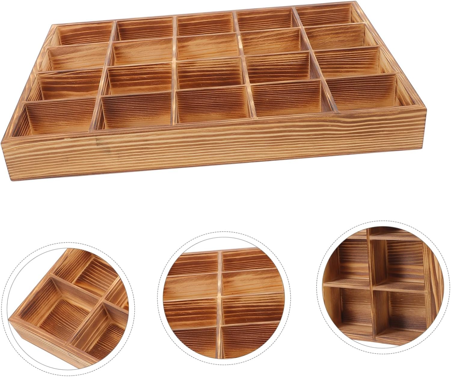 Wooden Underwear Organizer Box with Compartments Lightweight Divider for Socks Ties Belts and Accessories Space Saving Closet Storage Helper