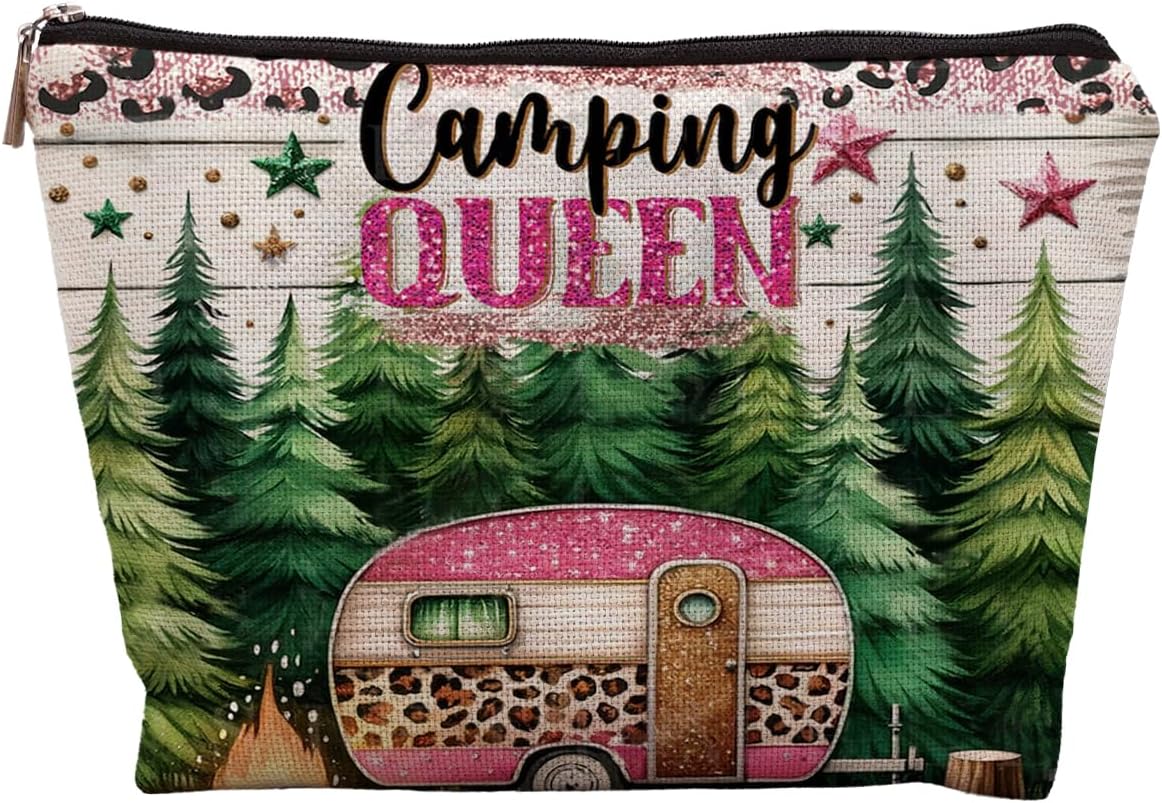 Western Camping Makeup Bag - Travel Cosmetic Bag, Queen for Camping Gifts and Stuff