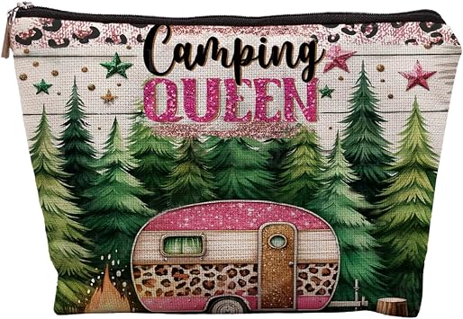 Western Camping Makeup Bag - Travel Cosmetic Bag, Queen for Camping Gifts and Stuff
