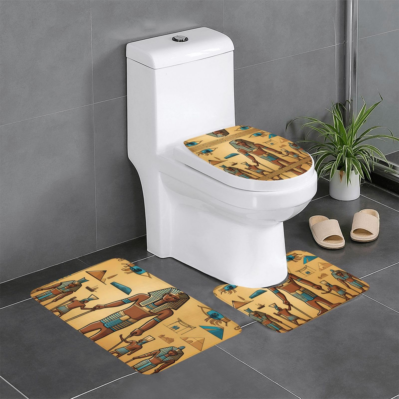 Tapis de bain séchage rapide et antidérapant style égyptien lot de 3