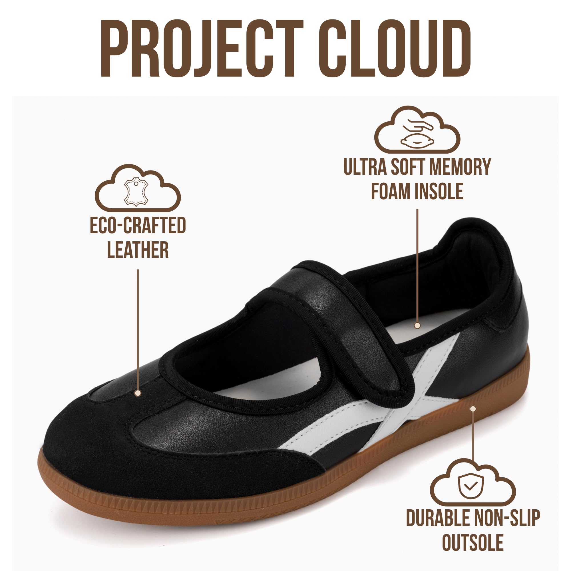 Project Cloud Comfortable Womens Shoes - Casual Trendy Mary Jane Shoes Women with Memory Foam - Lightweight & Non-Slip Fashion Sneakers for Women 2026 (Spring) — view 2
