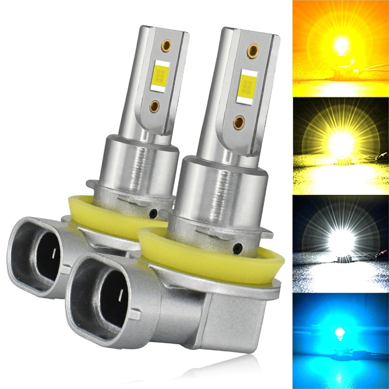 LED Oświetlenie pomocnicze Do Reflektor Samochodowy Żarówki Przeciwmgielne | B1 H11 H8 H9 H16 9005 9006 Bursztynowy/złoty Żółty/biały/niebieski Oświetlenie & Play(2PCS 9006 HB4 1900K)
