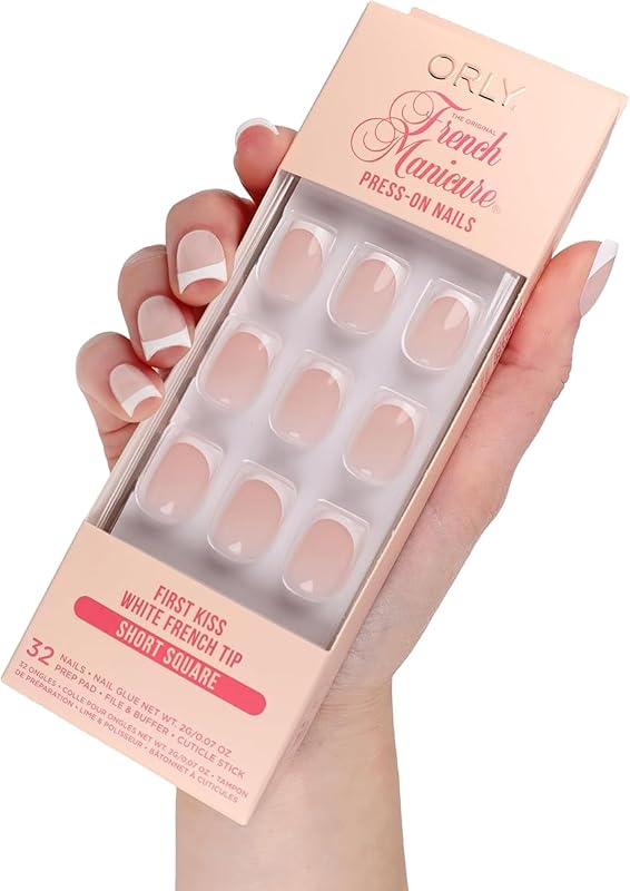 Press On Nails | Almond, Square, French Tip, Short, Long Designs (First Kiss French Tip (Short Square))