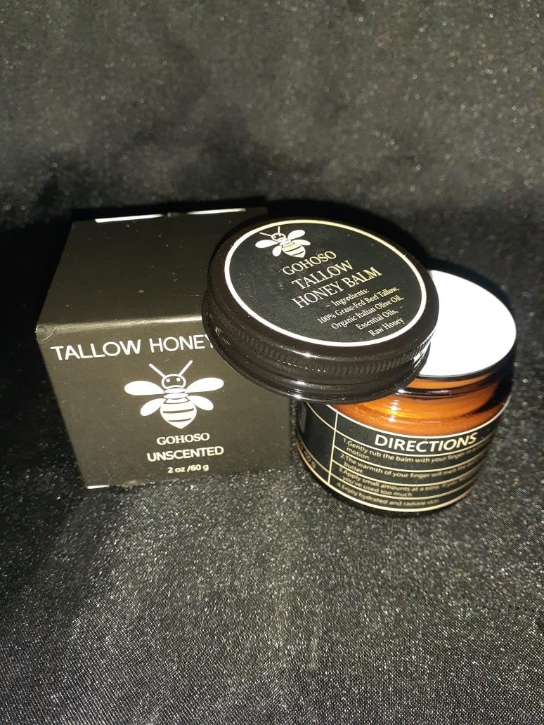 abablata Beef Tallow Balm for Skin, Face & Body Moisturizer, Whipped Tallow Honey Balm Cream with Raw Honey, Grass Fed Cow Beef Tallow, Natural Formula for Dry & Sensitive Skin, 2 oz