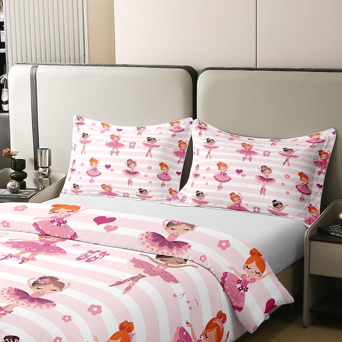 Feelyou Girls Ballet Duvet Cover 100% Cotton King Size
