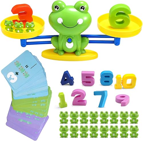 Frog Balance Cool Math Counting Game Educativo Aprendizaje Temprano Escala STEM Juguetes Regalos para Niños Preescolares Niños de 3 4 5 6 años