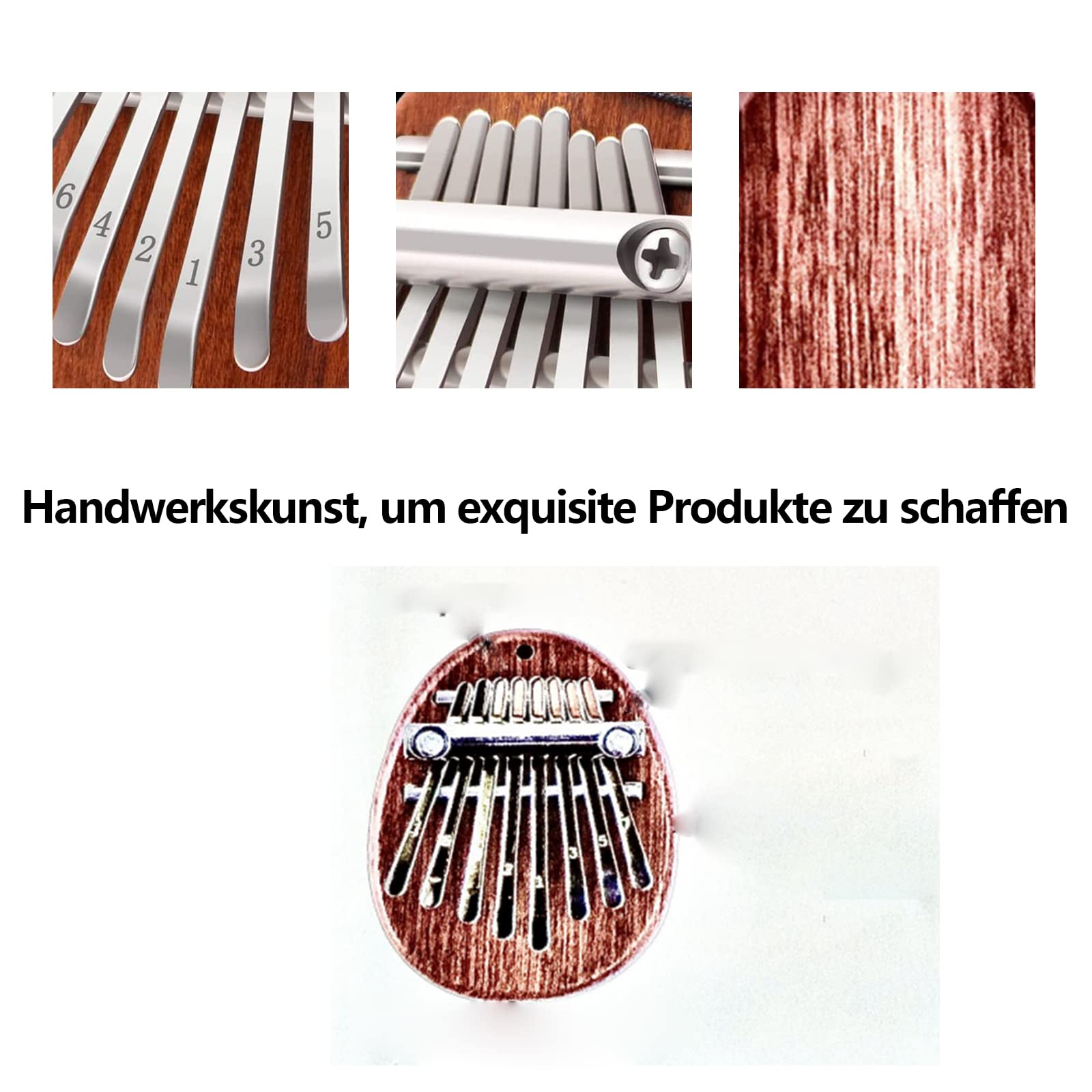 GERUI mini Karumba 8-Tasten, tragbares Karumba, hochwertiges, zartes Finger und Daumen Karumba Klavierinstrument, das für Anfänger, Kinder und Erwachsene notwendig ist (wood)