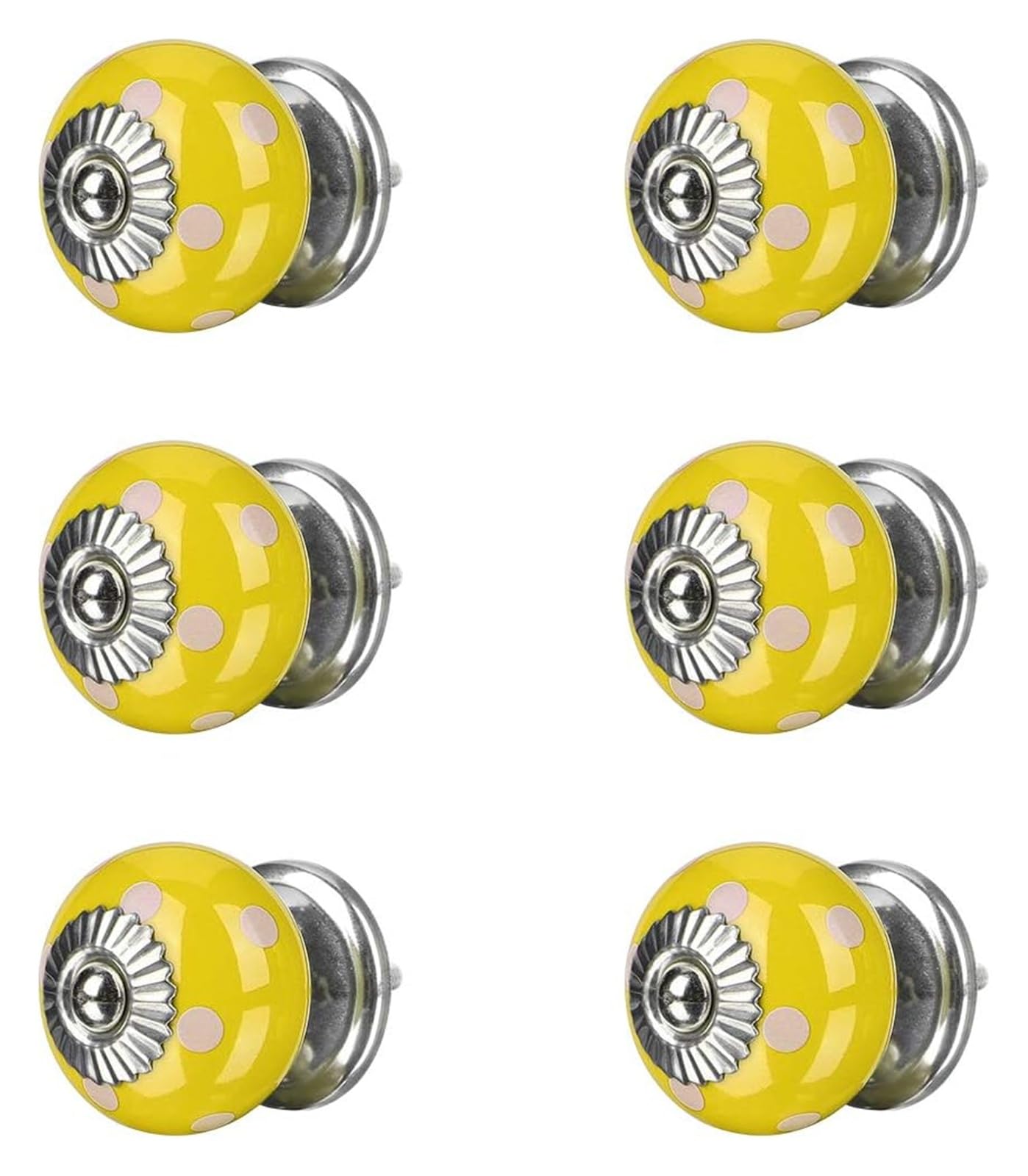 Boutons de tiroir en céramique jaune bouton meuble commode placard