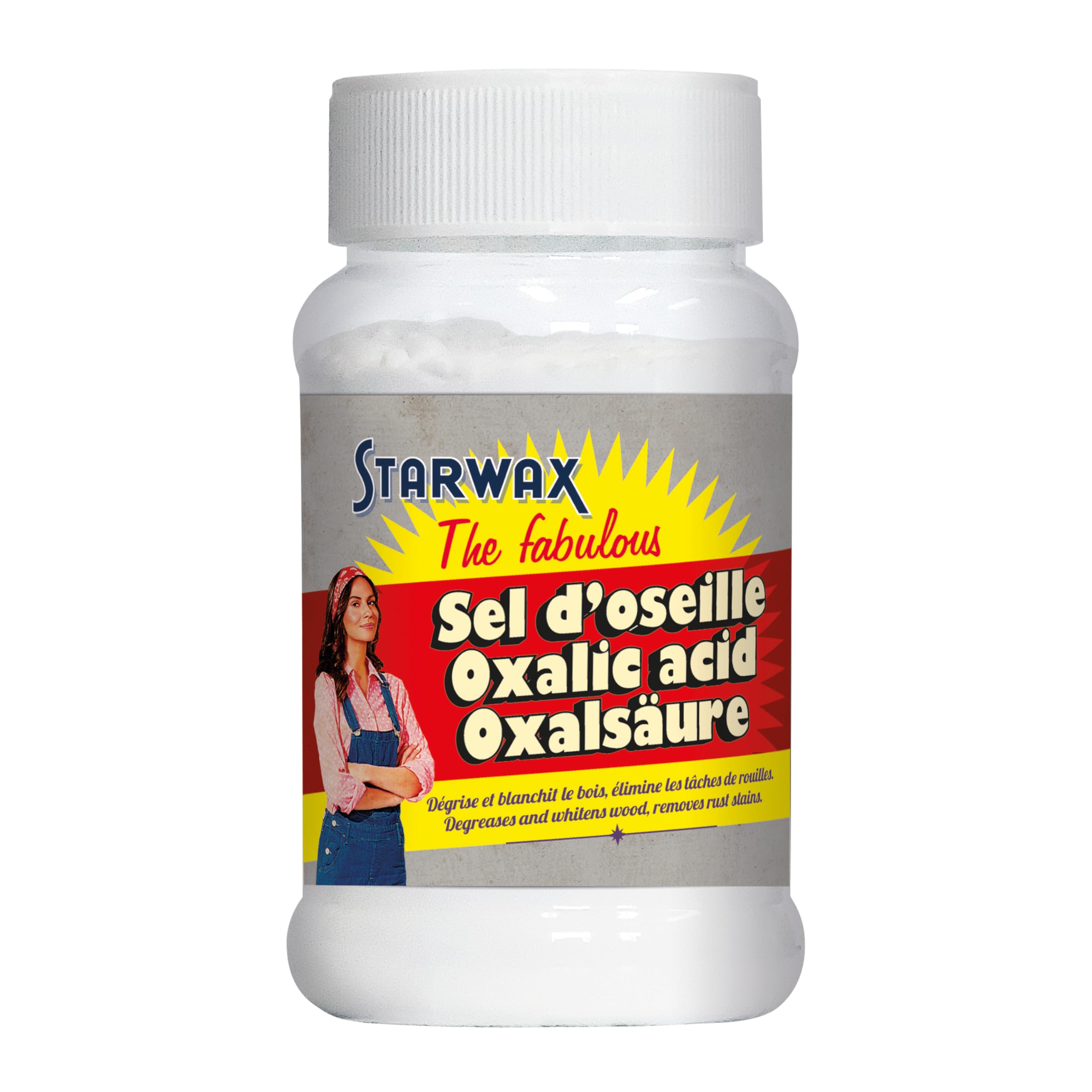 STARWAX FABULOUS Sel d'Oseille 400g - Dégrise le bois, détache textiles blancs, élimine rouille, désoxyde métaux et cuivres