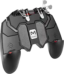 Controle Gamepad Mobile 6 Dedos – Mira Rápida, Gatilhos Metálicos e Ajuste Ergonômico