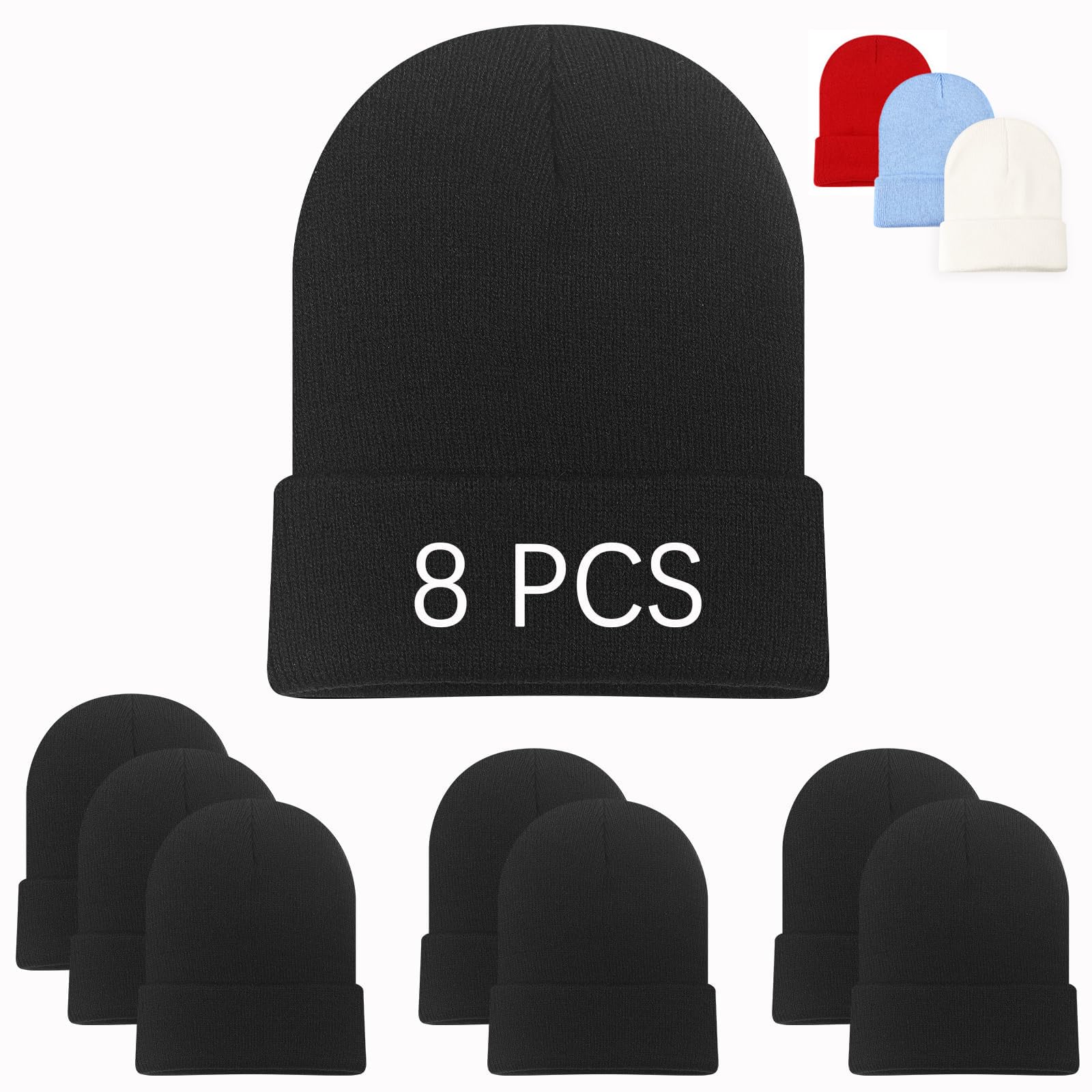 2 x Wintermützen für Herren und Damen, Strickmützen, Wintermützen