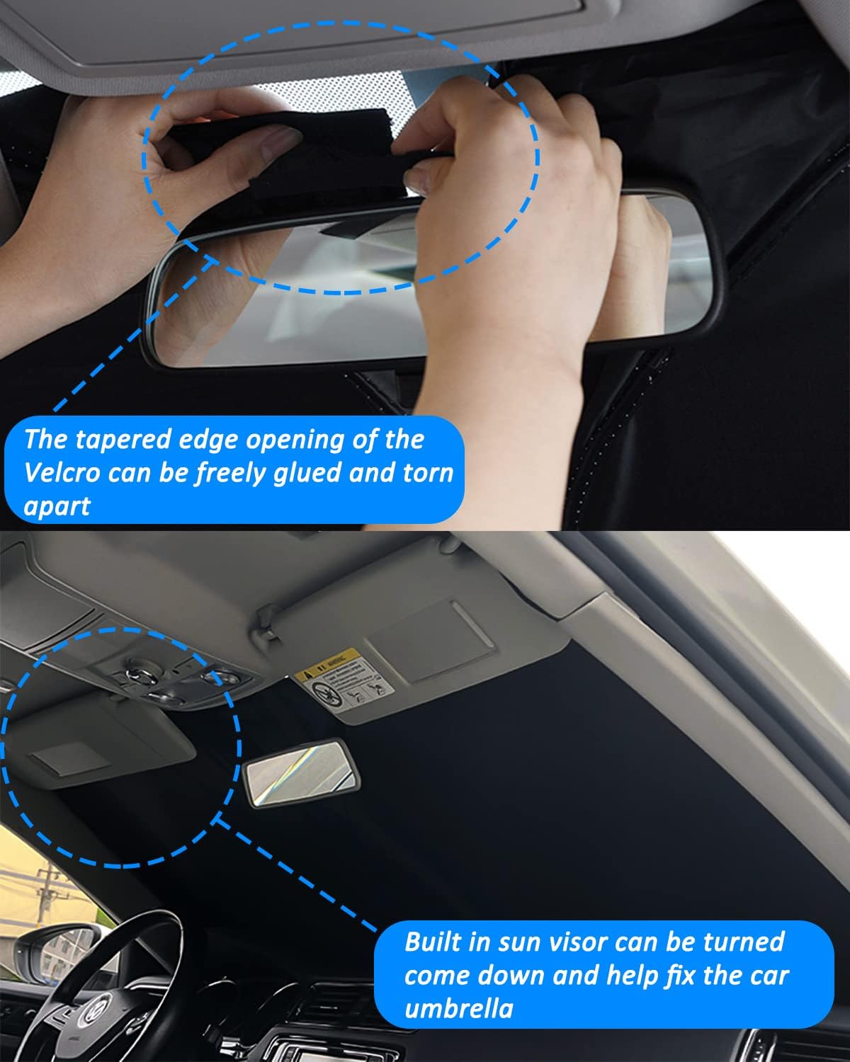 BESTVIEW Windshield Sun Shade Compatible with Mini Cooper F55 2015-2024 2025, Foldable Reflective Sun Visor Protector, Upgraded 5 Layers 240T Material