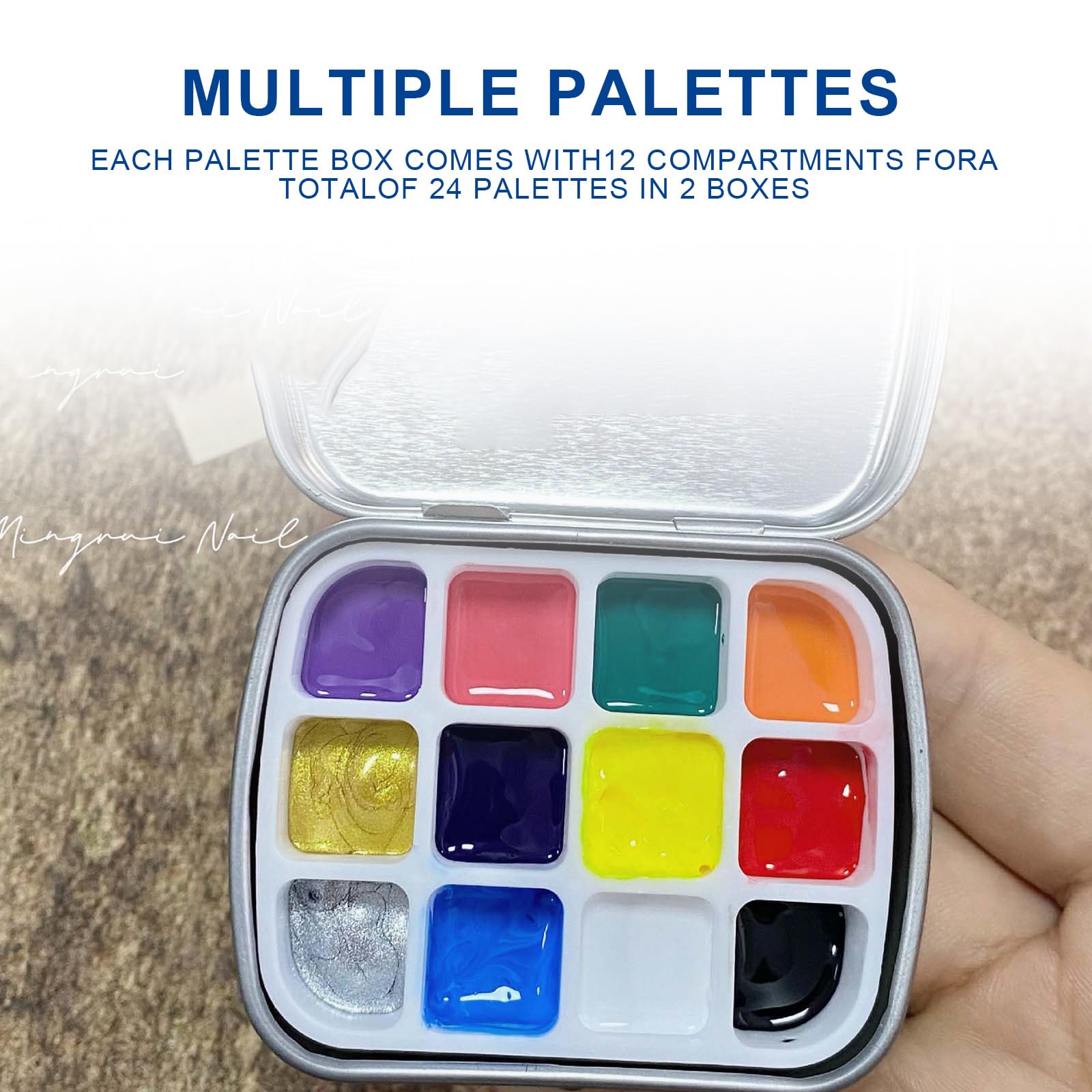 Tavolozza Pittura Pieghevole Con 25 Pozzetti - Per Acquerelli, Acrilici, Olio - Foto 10