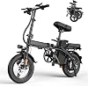 E14 E Bike Electric Bike for Adults 500W Motor, Folding Ebike 14 Adults Electric Bicycles, 48V 10Ah Removable Battery UL 2849 Certified, 30 Miles PAS Range, Mini E Bikes for Teens E14 Black
