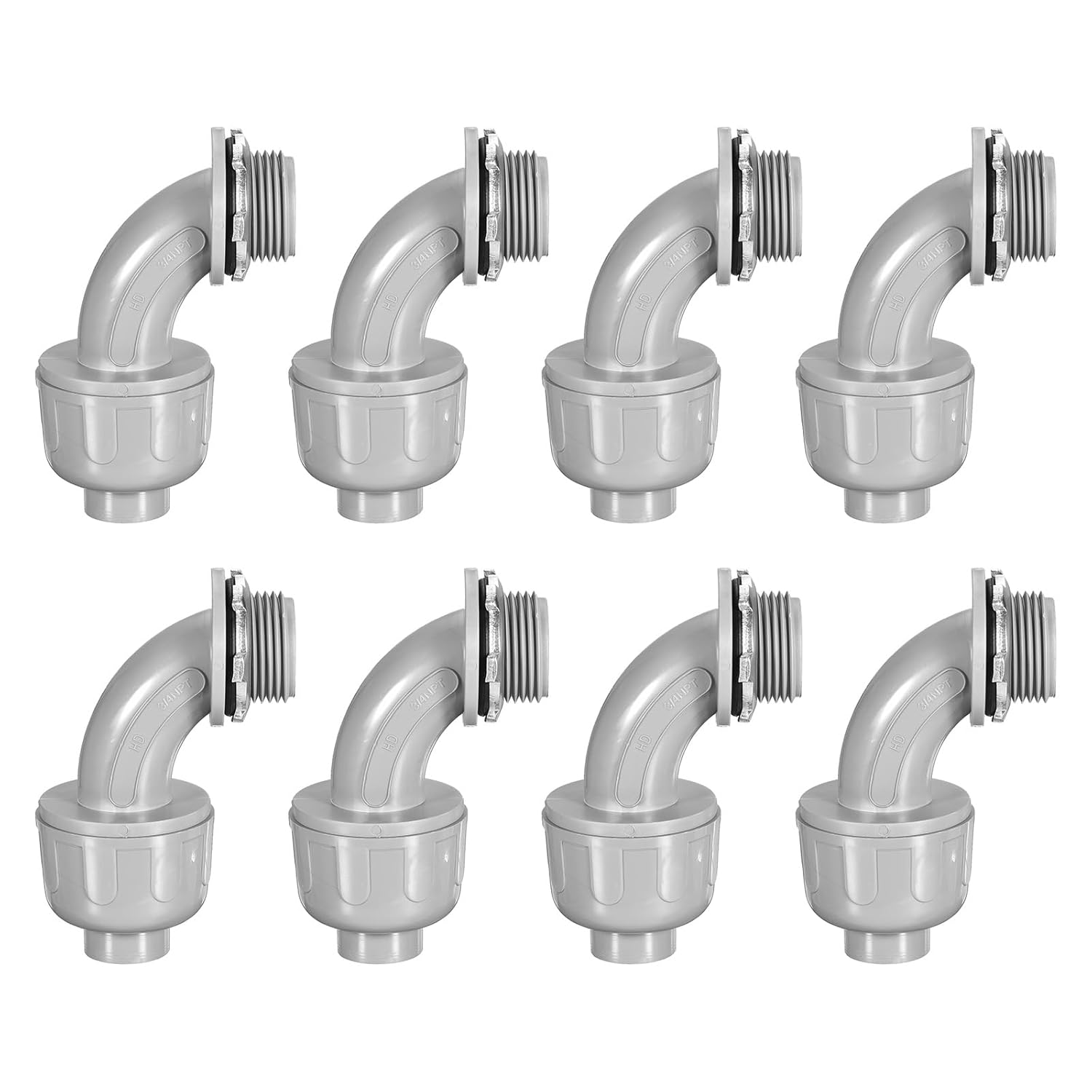 MECCANIXITY 48pcs Conduit Connectors, 1/2" Liquid Tight Connector PVC Electrical Conduit Fittings Flexible 90 Degree for Tube