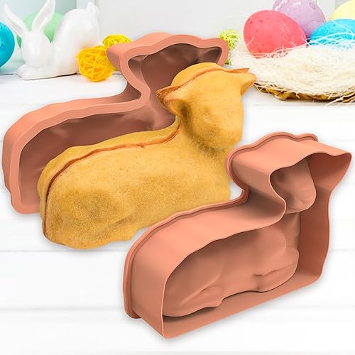 Miniatura 5 de Kamehame Molde para pastel de cordero, moldes de silicona 3D para hornear para hornear, molde de cordero de primavera