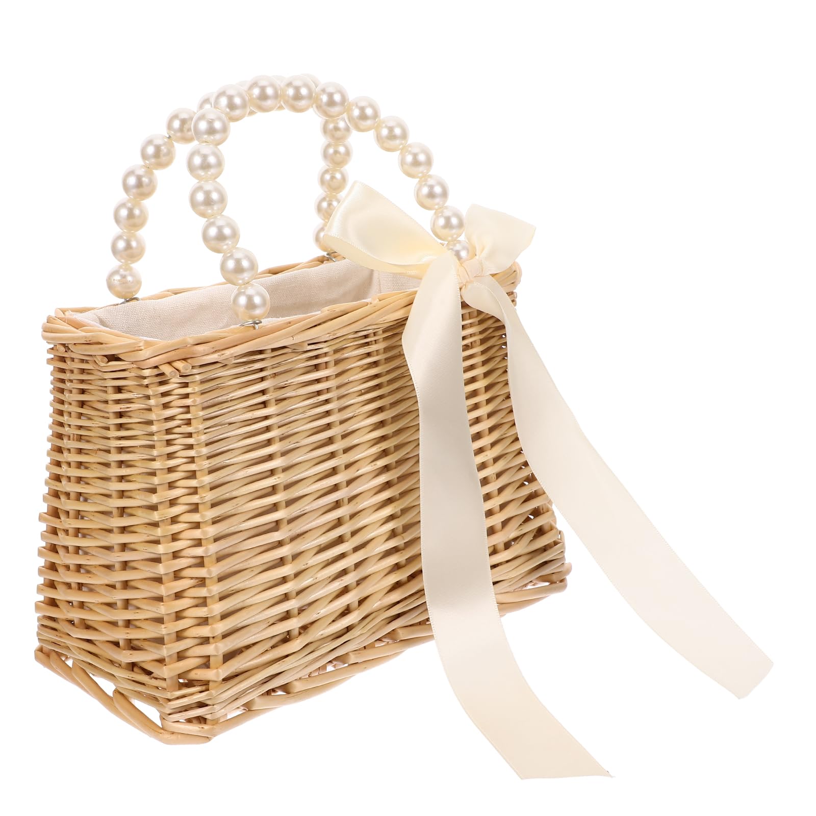 Borsa a Tracolla in Paglia per Donna Design a Coulisse e Protezione Sicurezza, Borsa da Spiaggia Estiva in Paglia e Tessuto, per Vacanze al Mare