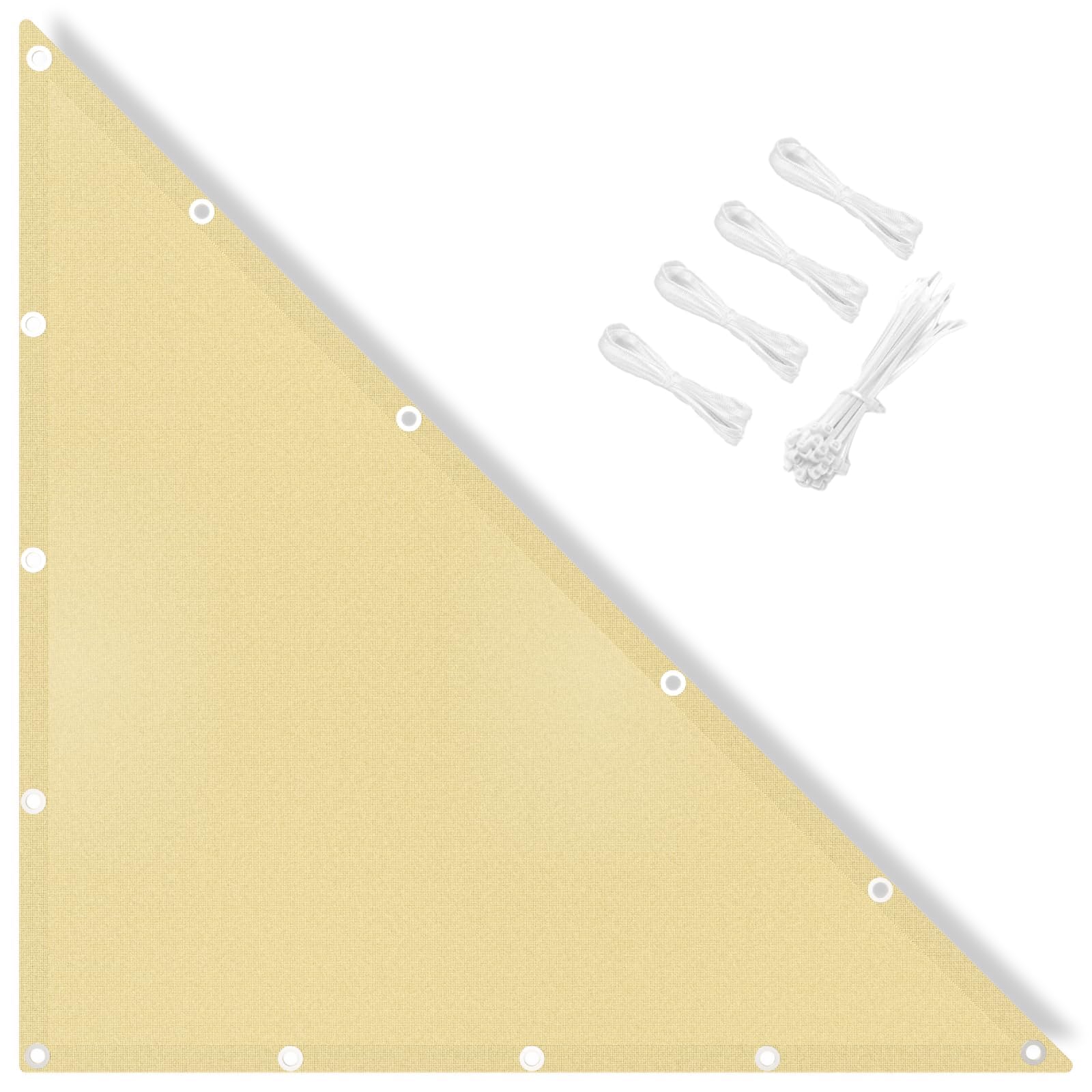 MissYolo Triangle Sun Shade Sail Waterproof 2.5x4.5x5.15M - Outdoor Right Angle Sun Shade Canopy with 95% UV Protection for Backyard, Pool, Patio & Garden Activities and Family Use-Beige — image 1