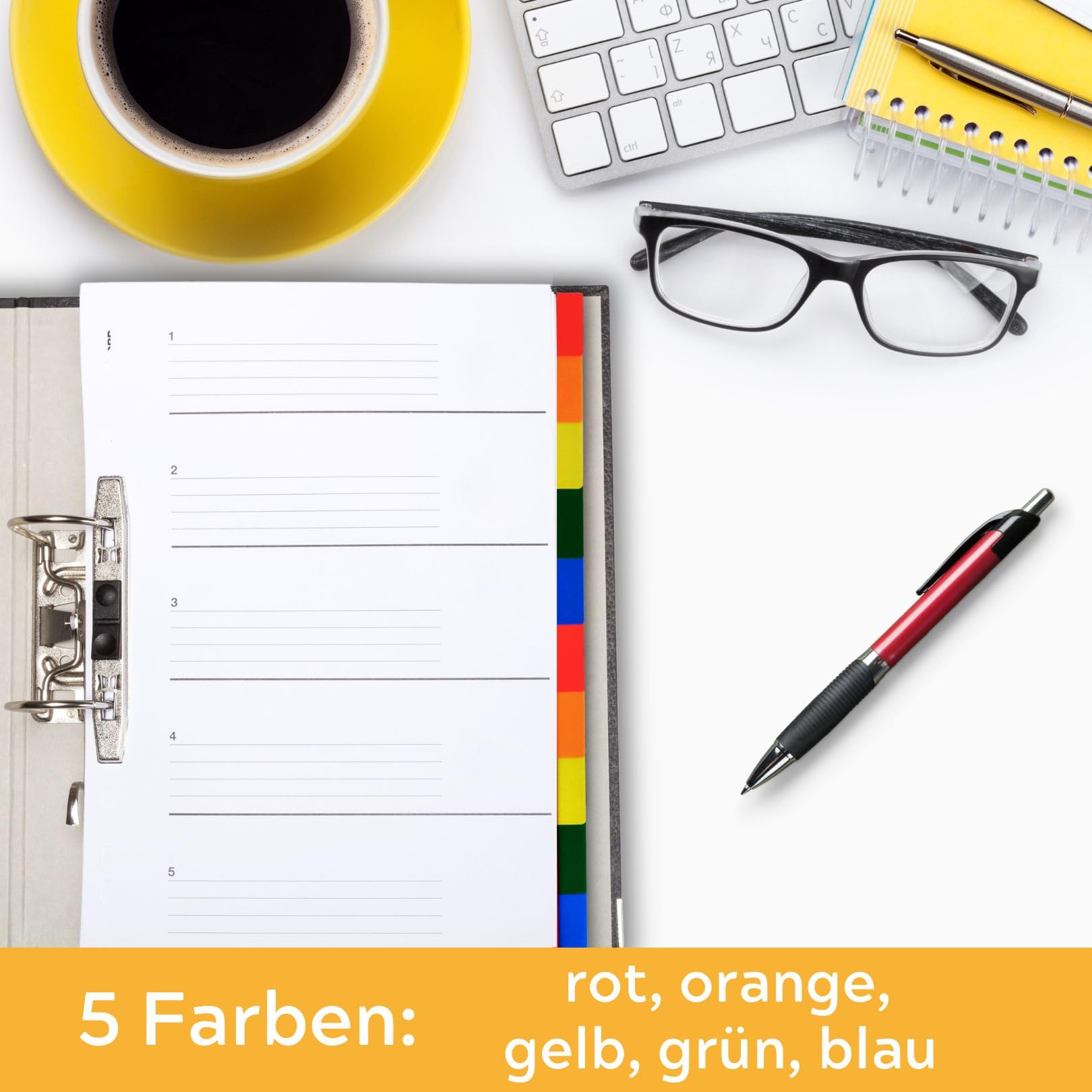 Divisori Per Raccoglitori A4 Perfect Line - Set Da 10 Pezzi Colorati MADE IN GERMANY - Foto 13