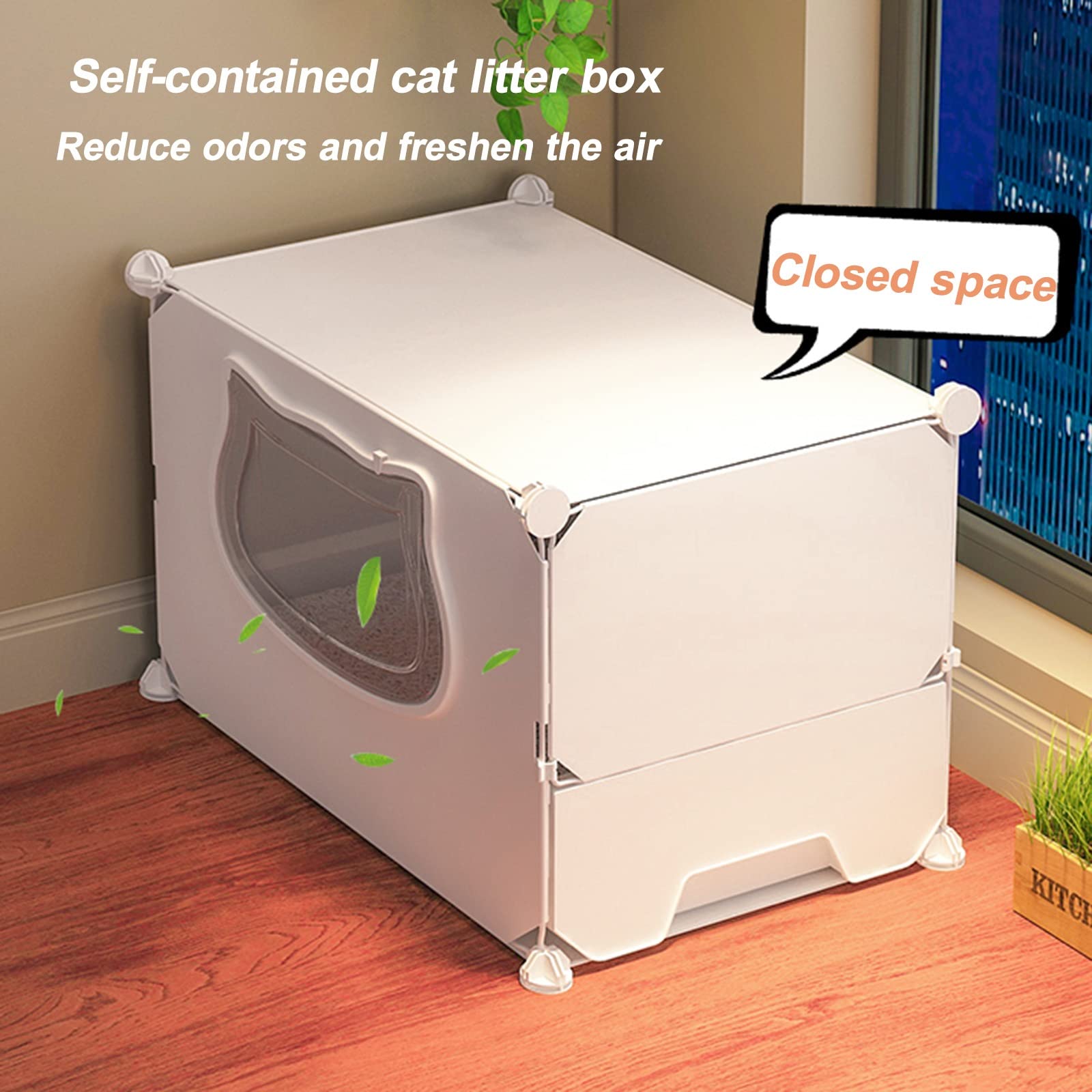 Jaula para Gatos - Jaula para Conejos de Interior, Jaula para Gatos, jaulas Grandes para Gatos de Interior con Bandeja de Arena, Jaula para Gatos, Jaula para Gatos de Exterior con Puerta y b