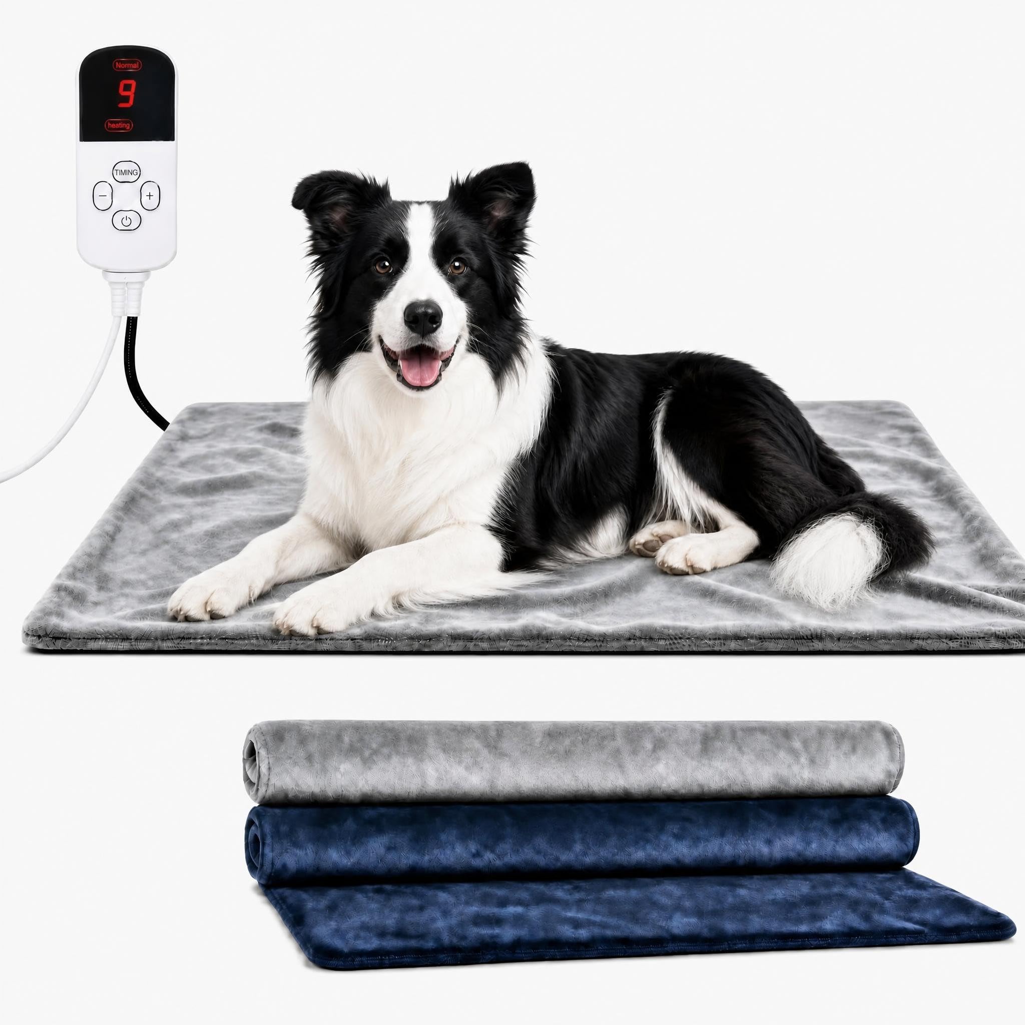 Dog Heating Pad Outdoor 28×18in with Adjustable 9 Temp Setting & Timer 28"*18"