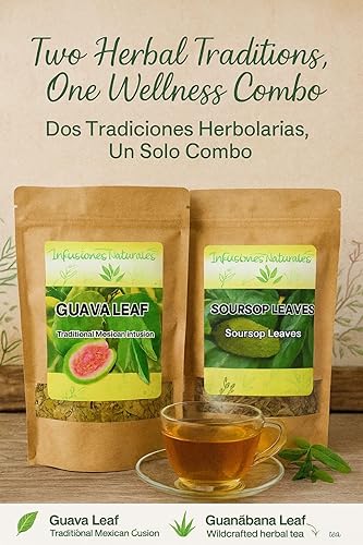 Miniatura 2 de BexpertsUSA - Té de hoja de guayaba (4 onzas) + té de hojas de guanábana (4 onzas) - Té de hojas sueltas silvestres, combo viral 100% natural,