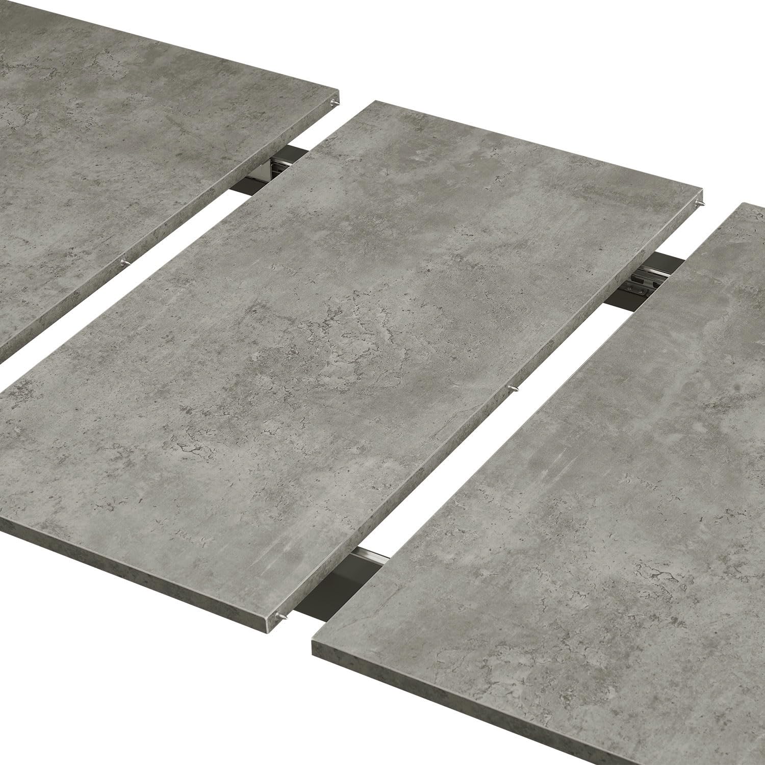 B&D home Esstisch MARA, ausziehbar 120-160x80 cm 4-6 Personen Küchentisch Holztisch mit Metallgestell für Esszimmer, Küche, skandinavisch modern Design, Beton Optik, 11201-FS-BETO