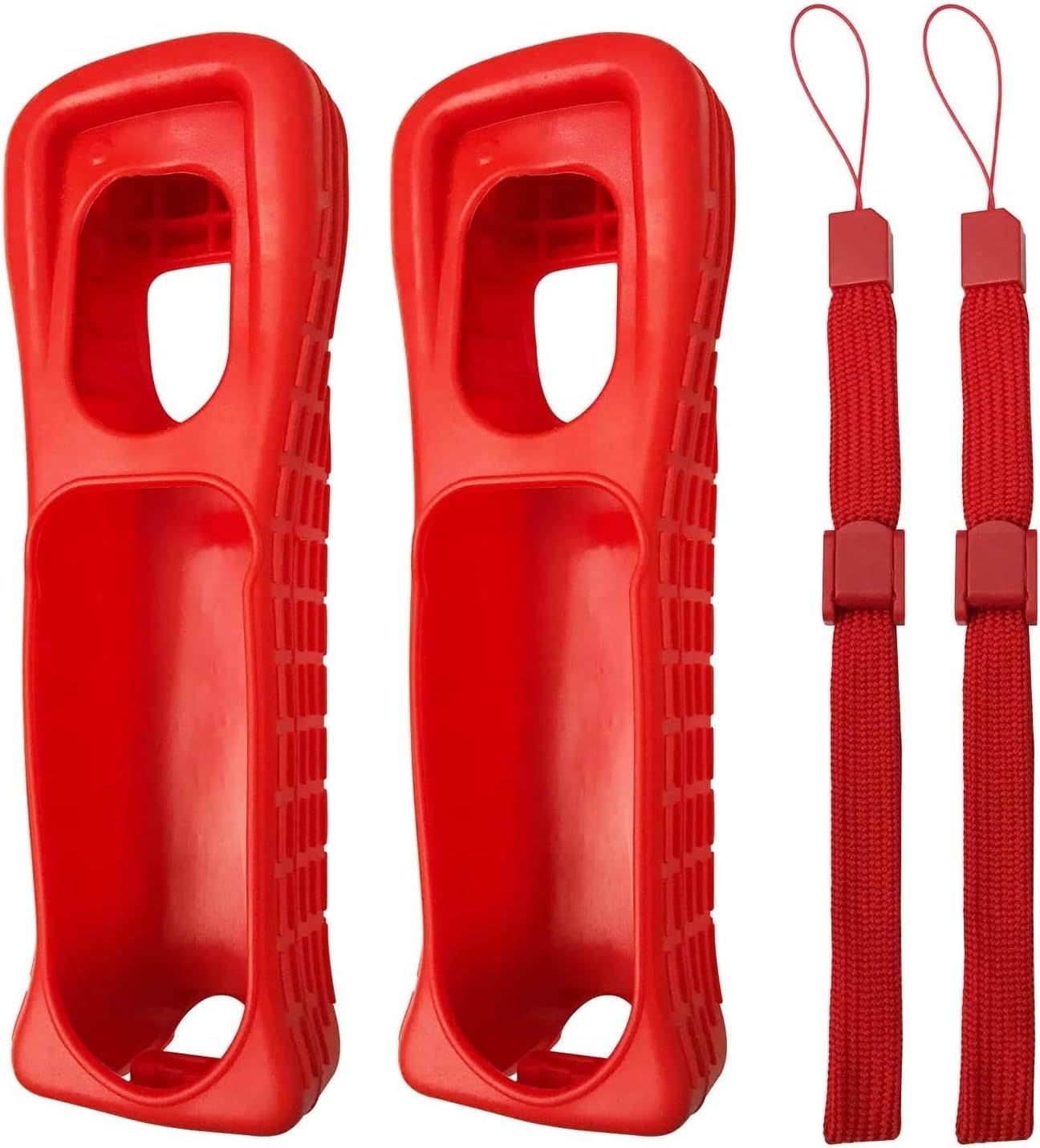 Soft Silicone Cover Case Skin Pouch Protective Sleeve with Hand Wrist Strap for Nintendo Wii Remote Controller (Red)