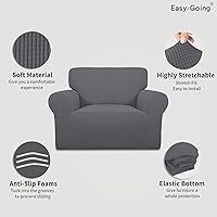 Vista 657 de Easy-Going - Funda elástica para sofá, 1 pieza, protector de muebles, suave, con parte inferior elástica, para niños, tela de jacquard de poliéster