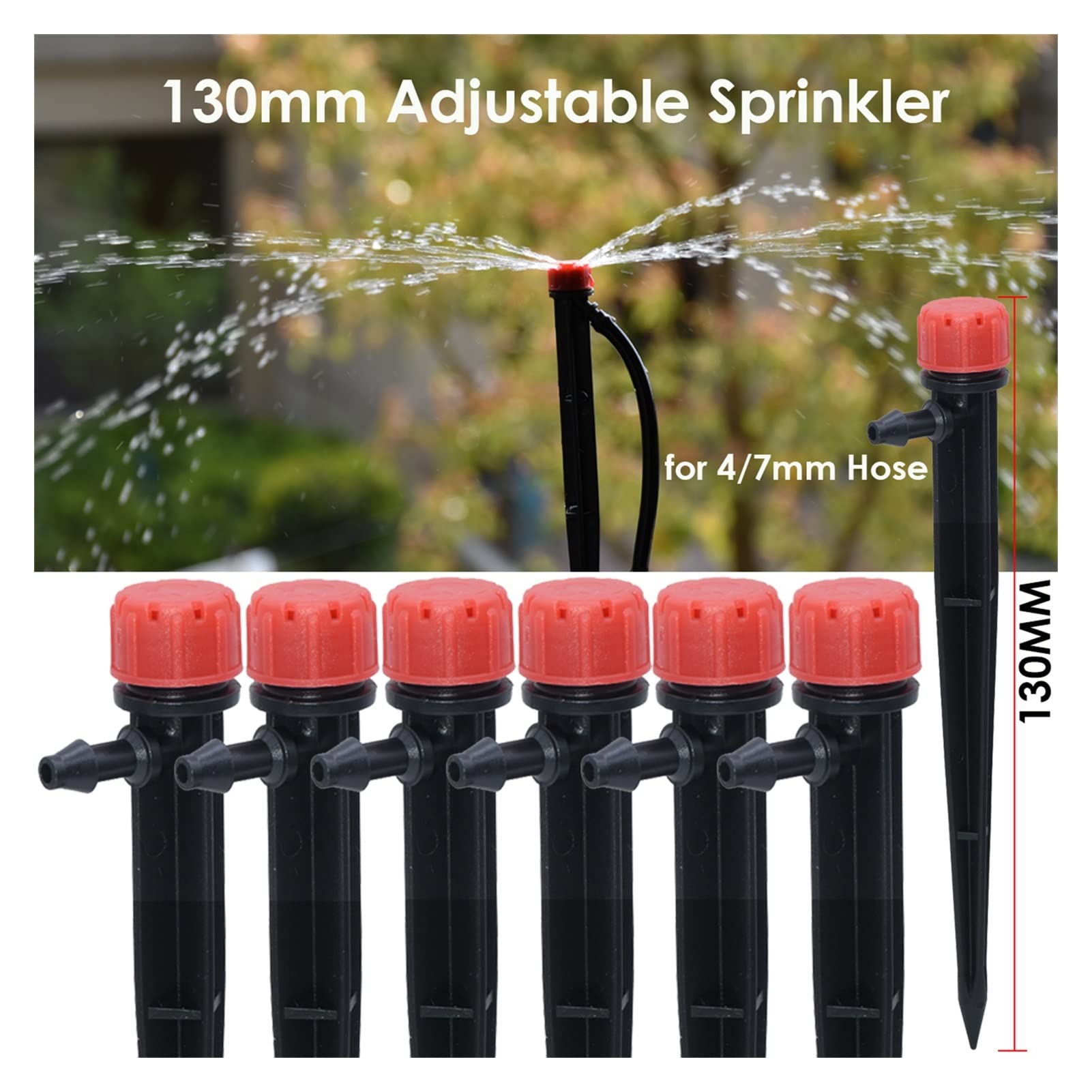 Kit de riego por goteo 5M-50M Kit de riego por goteo automático de jardín y sistema de boquillas, kit de micro gotero para invernaderos de balcón y terraza (color: KSL01-KIT112-10M)