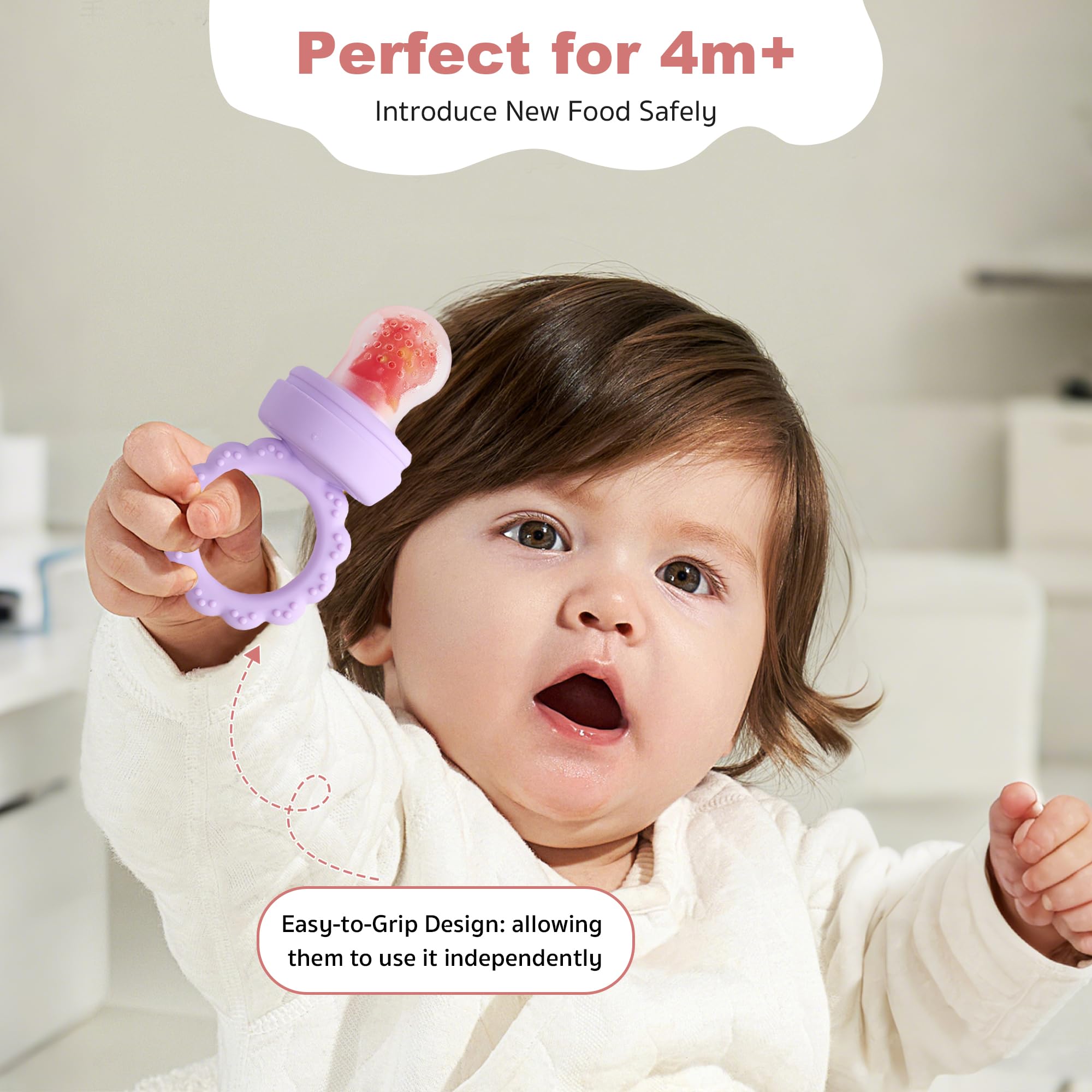 Fruit Feeder for Babies (4M+), Includes Teething Dummy & Breast Milk Freezer Mold - Image 4