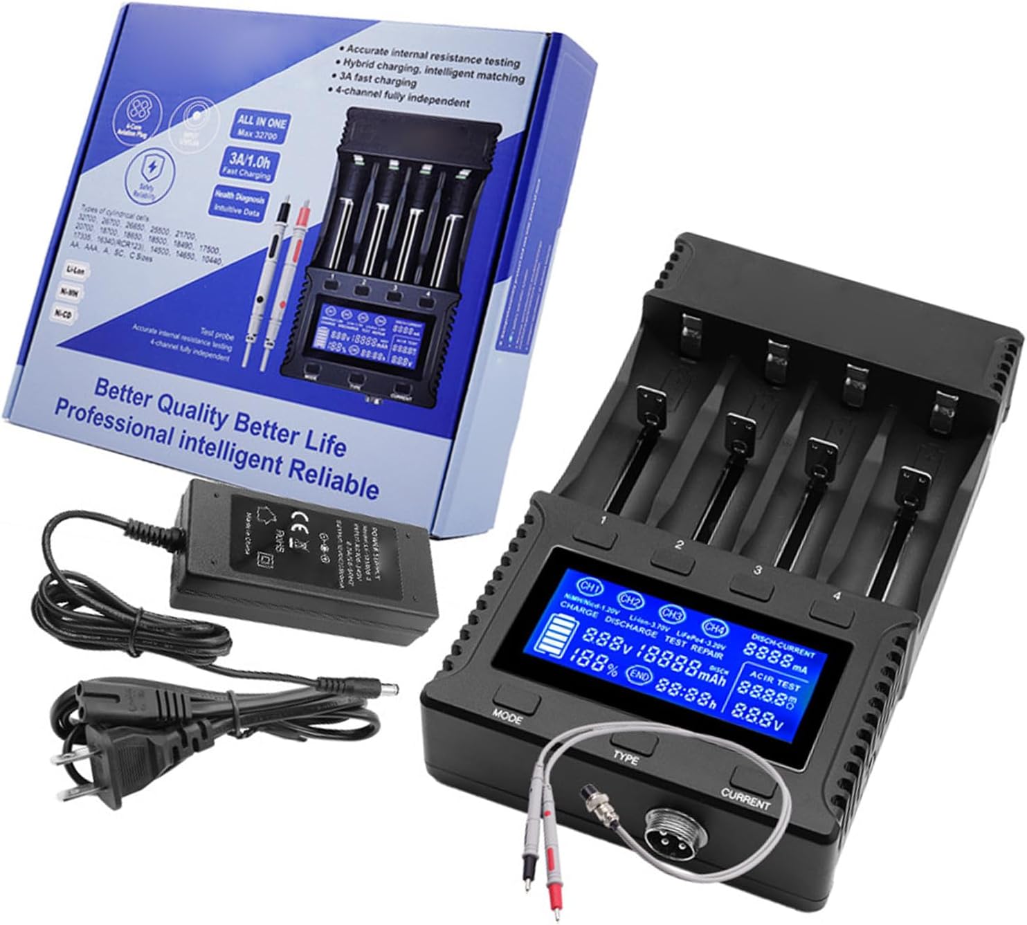 XTAR VC8 リチウム充電器 18650急速電池充電器 QC3.0対応 3.6V/3.7Vリチウムイオン電池 10400～266 XTAR VX4  リチウムイオン充電器 4スロット PD2.0 QC3.0 急速 高速 充電 エクスター 3.6V 3.7V 1.5V リチウムイオン  1.2Vニッケル水素 IMR INR ICR 3.2V LiFePO4 電池 充電 ... ポータブル 18650 バッテリー充電アダプタケース充電式電池ボックス 26650 16340 18500 LED ディスプレイバッ