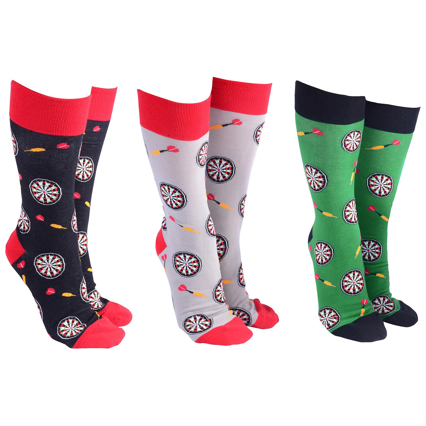 Joe Davies Sock Society Sports Collection of Funky and Fun Socks - Golf, Darts, Cricket, Football, Gym & More! (UK, Alpha, One Size, Regular, Regular, Darts)