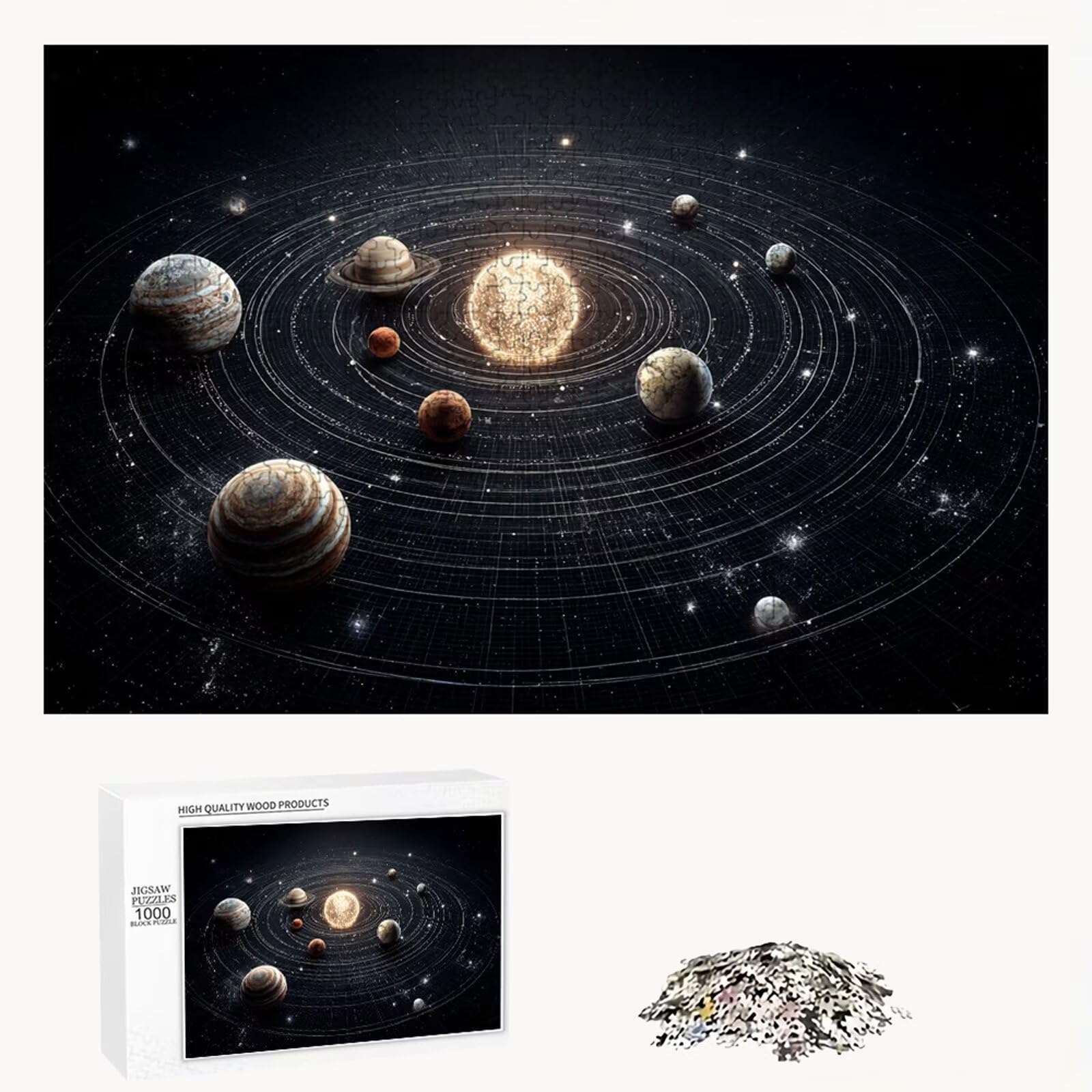Puzzle 5000 Pièces - Univers & Planète - Puzzle en Bois Durable avec Lettres au Dos - Jeu sans Poussière avec Affiche - Modèle pour Collectionneurs et 14 Ans et Plus (181x105cm) P3#566