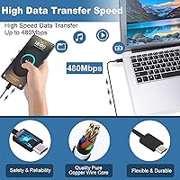 Vista 7 de Cargador súper rápido tipo C, bloque de cargador de pared rápido USB C de 25 W y cable de carga rápida súper largo de 8 pies para Samsung Galaxy