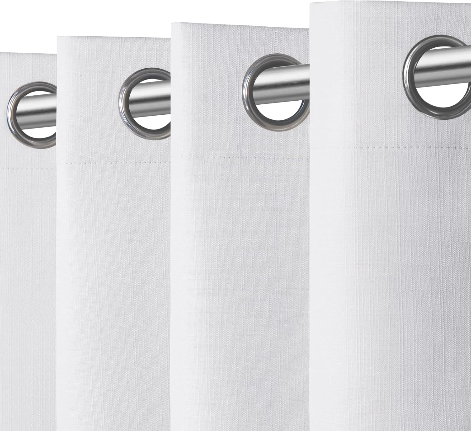 Easy-Going Linen Look Blackout Curtain Grommet Window Curtain Drapes for Bedroom, Living Room Thermal Insulated Room Darkening (2 Panels, 42x63 Inch, White) White 42"W x 63"L (Pack of 2)