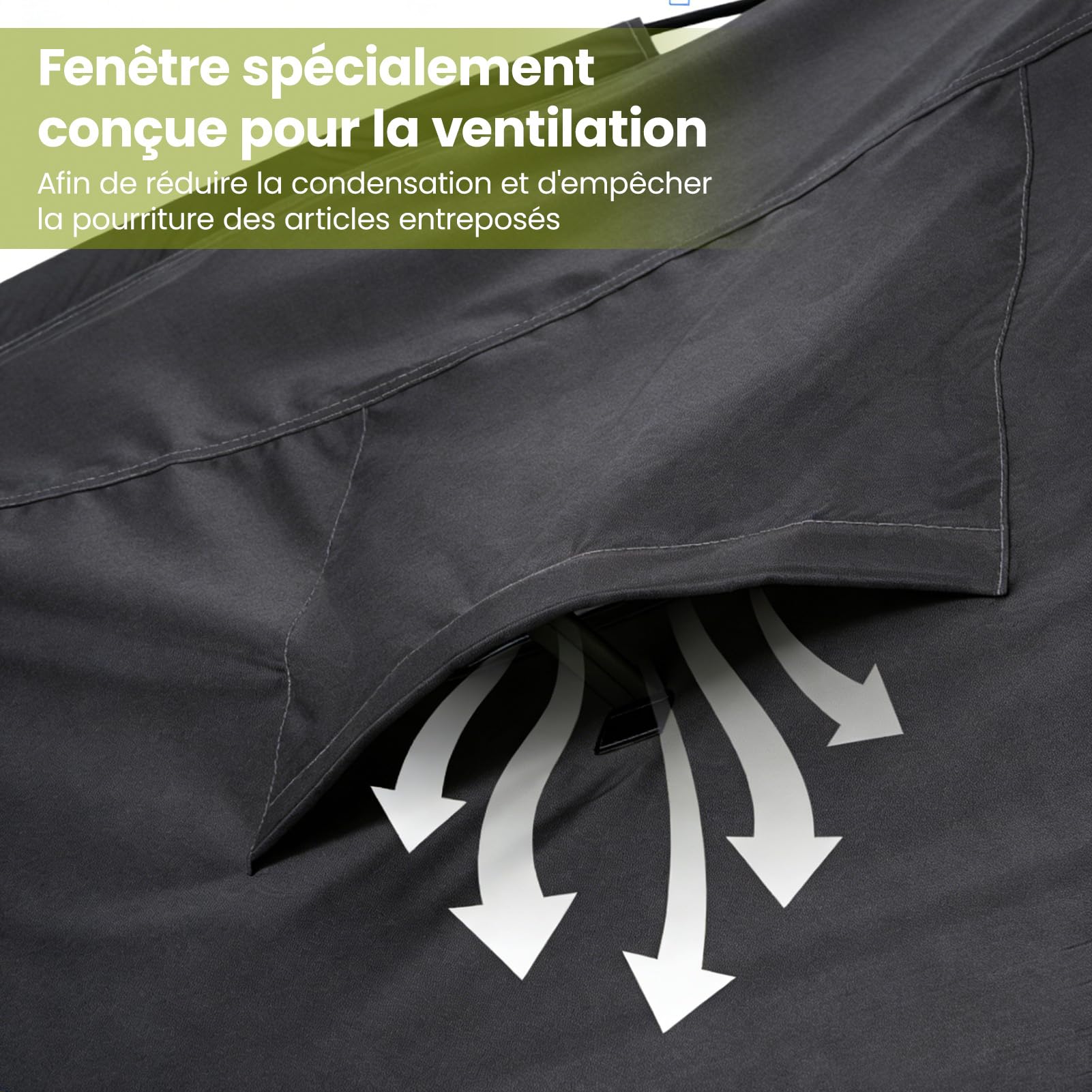 Abri à vélos extérieur pour 1 à 3 vélos, 200*120*165 cm, housse de protection imperméable pour vélos avec fenêtre d'aération, tente de rangement pour vélos, abri de stockage pour bicyclettes (Noir)