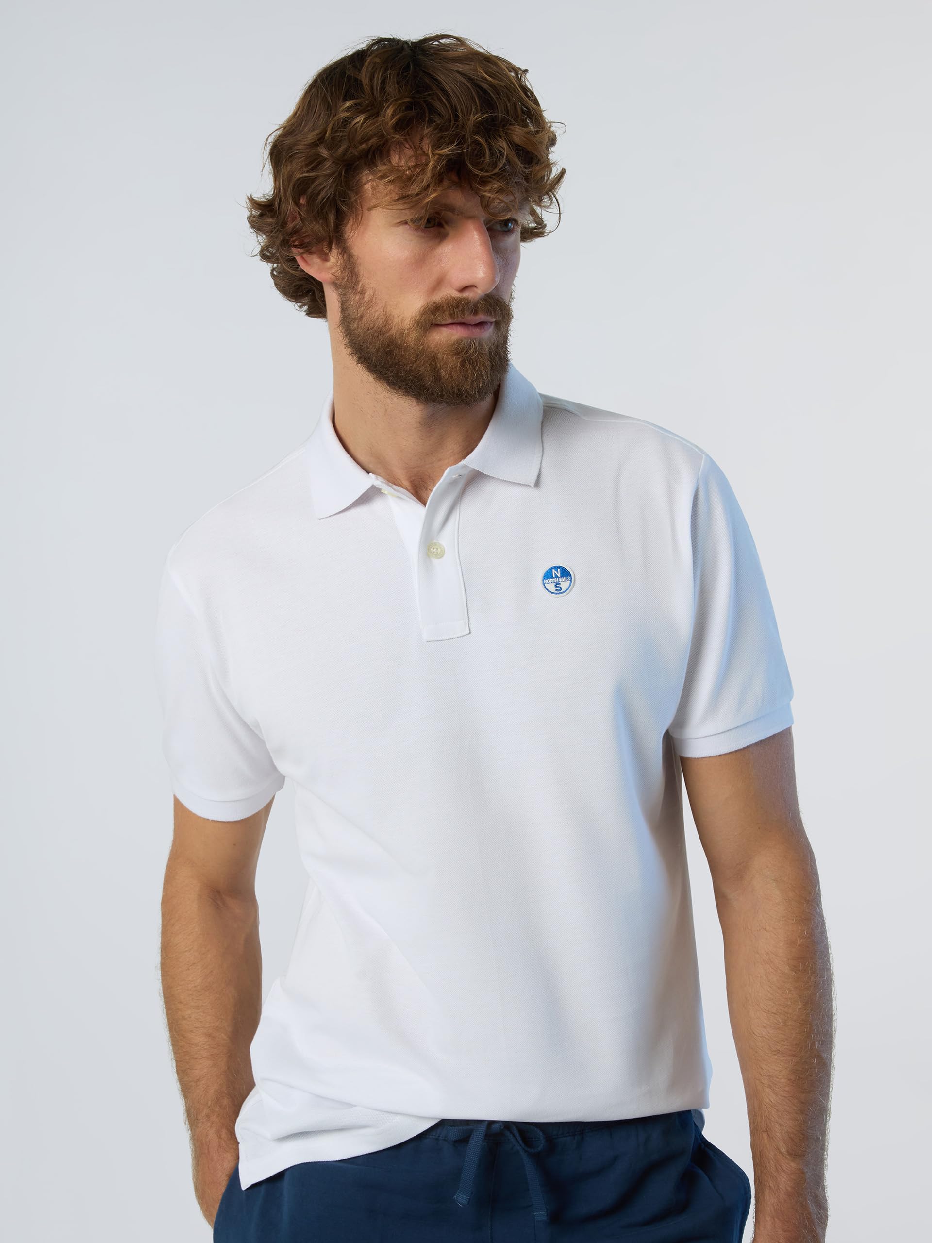 NORTH SAILS Polo Uomo in piqué di Cotone Organico con Patch Logo