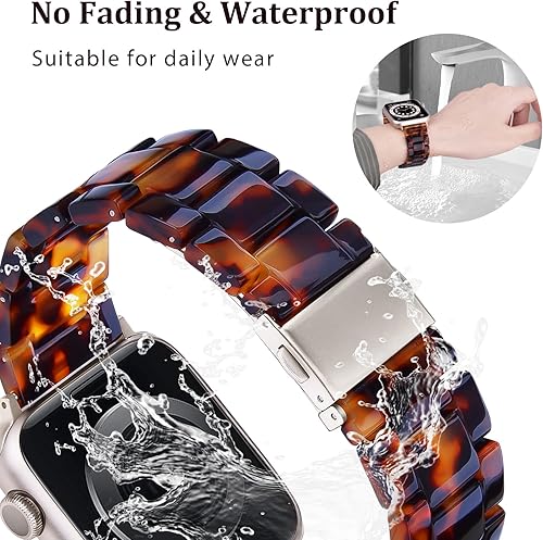 Miniatura 5 de V-MORO - Correas ligeras de resina para Apple Watch Series 87, correa de acero inoxidable con hebilla de acero inoxidable, compatible con iWatch