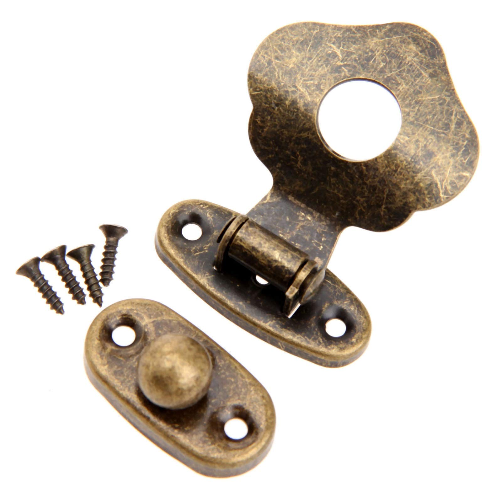 Fibbia cinese antica a scatola, fibbia con lucchetto antico.5 pezzi serratura vintage con cerniera in bronzo antico, scatola for gioielli, scatola regalo, scatola regalo, fibbie for valigie, chiusura