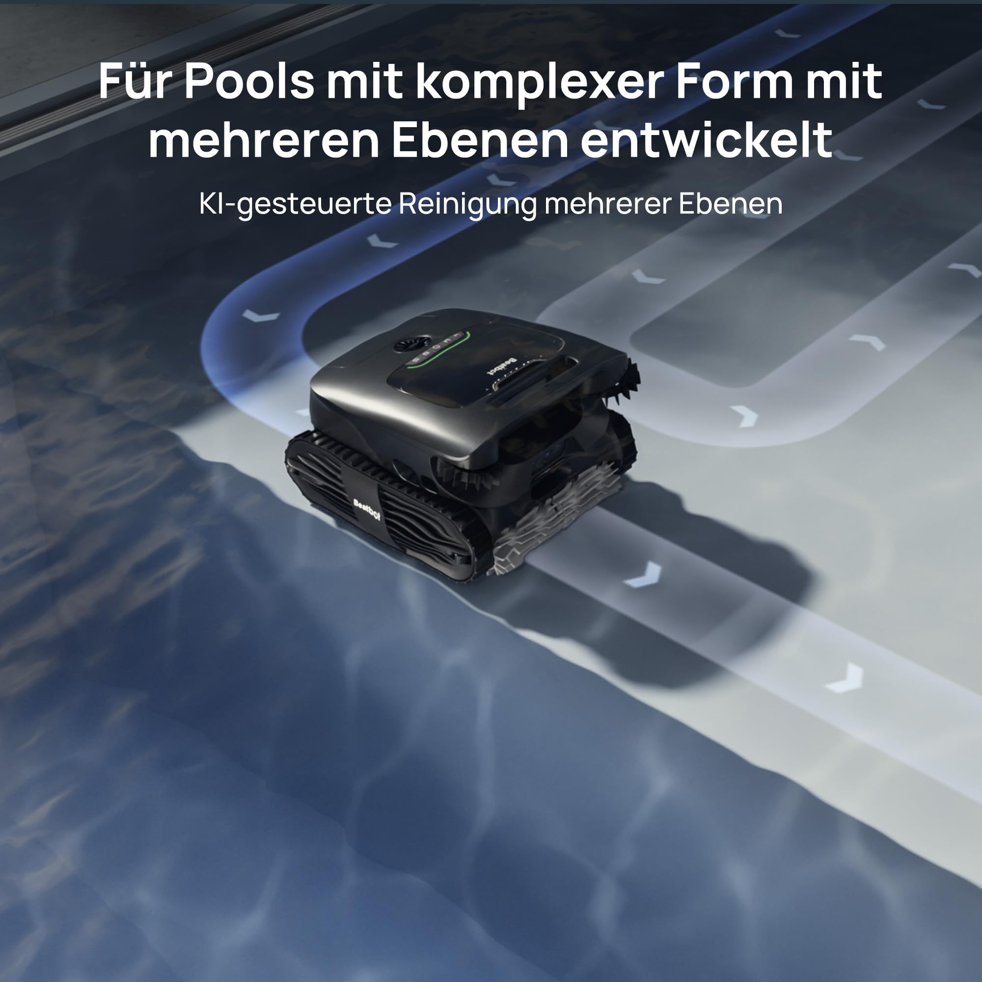 Beatbot Aquasense 2 Ultra Poolroboter, KI Mapping, 5in1 Komplettreinigung, KI-Schmutzerkennung, Poolsauger Akku für Oberfläche Boden und Wand, Poolreinigung bis zu 300m²