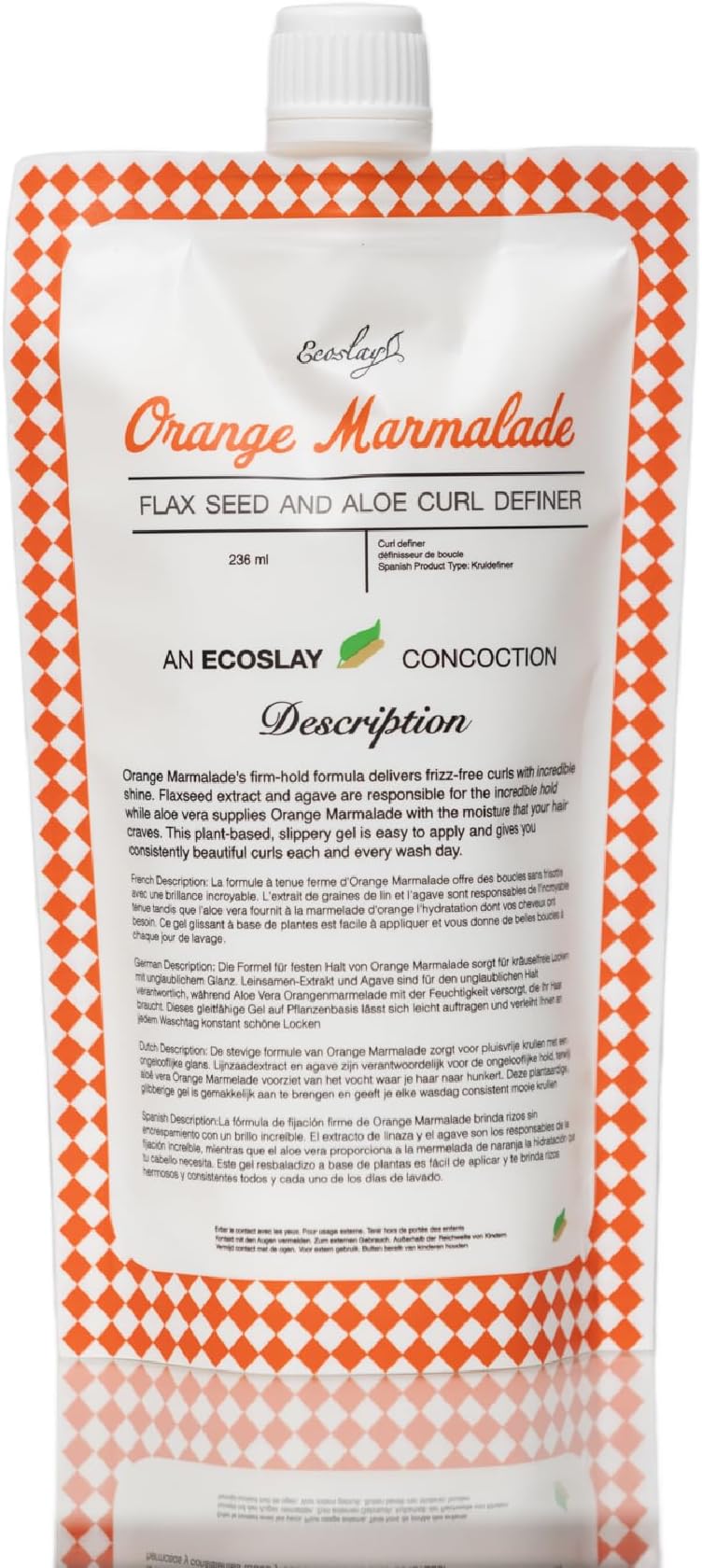 Orange Marmalade Curl Definer Gel - Long-lasting Hold for Wavy, Curly, Coily, and Kinky Hair - Curl Styling Gel for Women