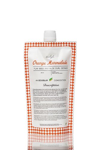Ecoslay Gel definidor de rizos de mermelada naranja, fijación duradera para cabello ondulado, rizado, enrollado y rizado, gel para peinar rizos para