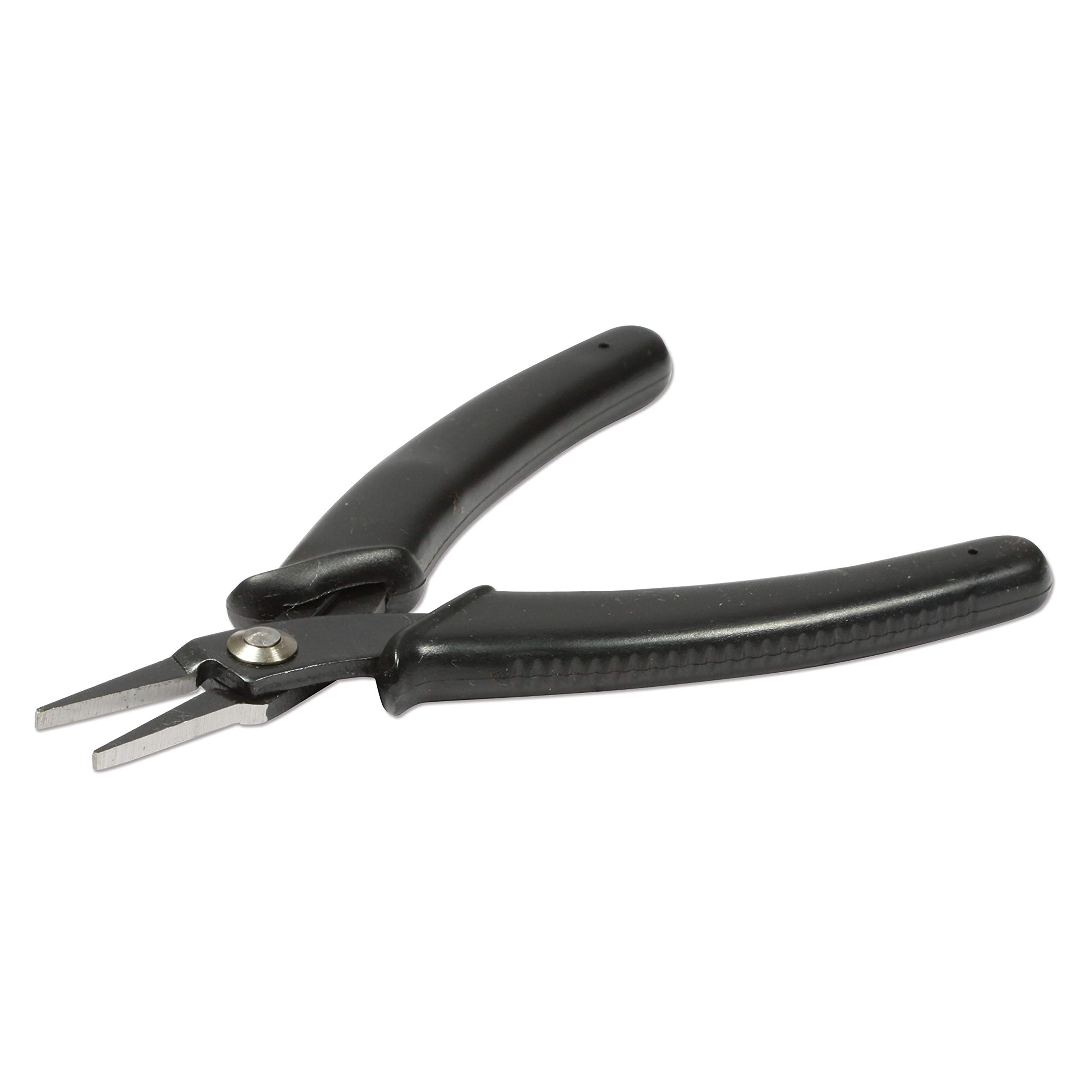 The Beadsmith Pinze a becco piatto Hi-Tech, 140 mm, con testa in acciaio al carbonio, impugnatura comoda nera con molla, strumento per la creazione di gioielli, elettronica o micromeccanica