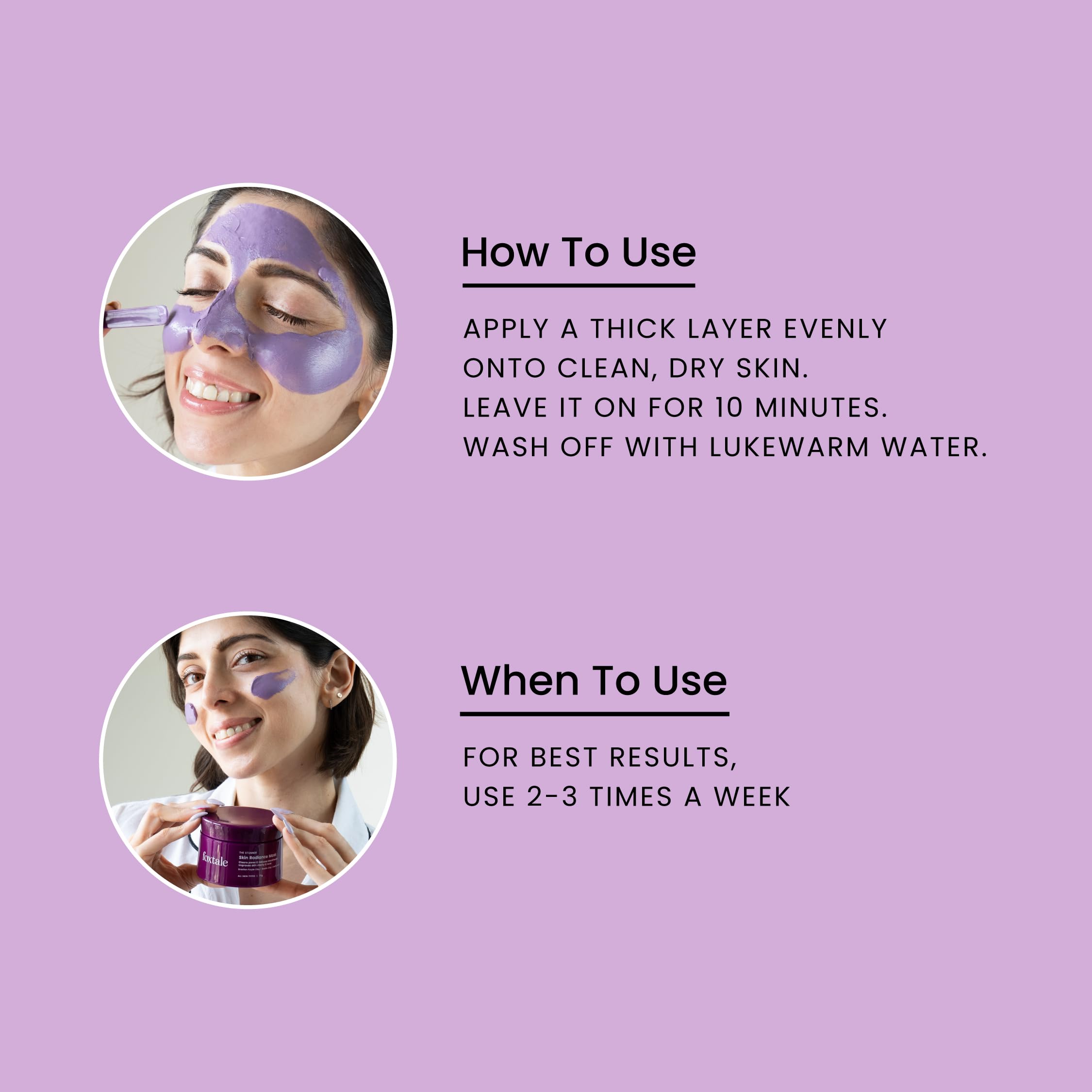 Foxtale- (Pack of 2) De-Tan Face Mask for Glowing Skin| Clay Mask with Lactic Acid for Tan Removal, Reduction in Blackheads| New-Age Ubtan Face Pack for All Skin Types | Men & Women- 75g - Image 5 thumbnail