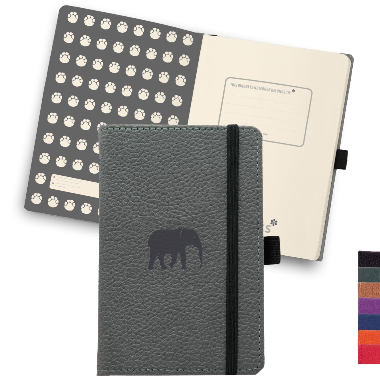 Dingbats* - Vida Silvestre Cuaderno A6 En Blanco - Libreta de Bolsillo de Tapa Dura Cuero PU - Cierre Elástico, Soporte para bolígrafos, Marcador