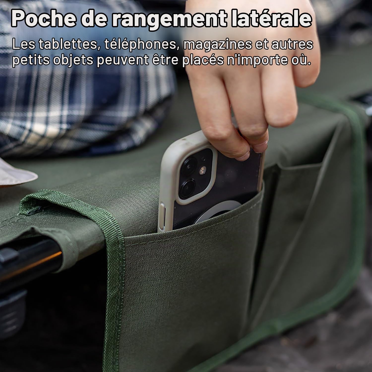 Lit de Camp Pliable,192 x 65 cm Chaise Longue de Camping Compacte et Portable Facile à Construire Lit de Camping Résistant Tentes,Les Randonnées en Plein Air, Charge Maximale 150kg, Vert Foncé
